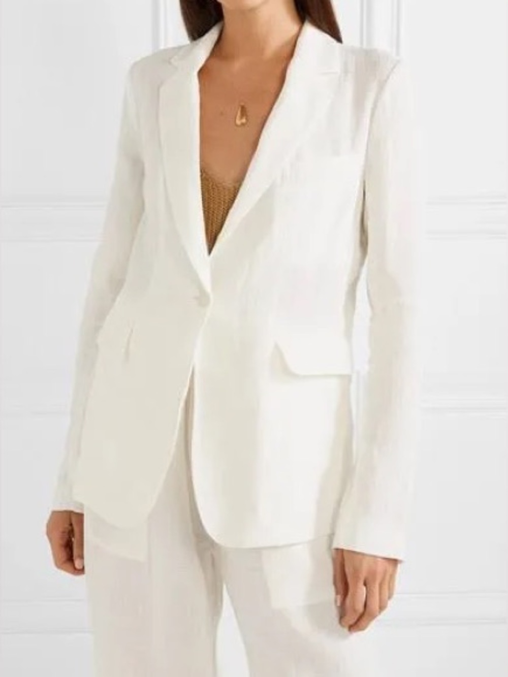 Nili Lotan Ivory Linen Blazer